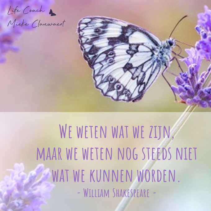 Life mindset & personal coach inspirerende quote - We weten wat we zijn